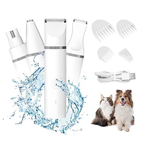 犬 バリカン 足裏 猫 ペット用 1台4役 防水 コードレス 顔 口 腹 足裏 お尻 毛取り グルーミング トリミング 全身カット 部分カット