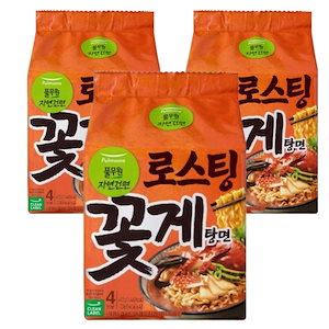 自然乾麺 花蟹スープ 103g x 12個 ロースティング 低糖質 健康志向 美味しい 魚介風味ラーメン