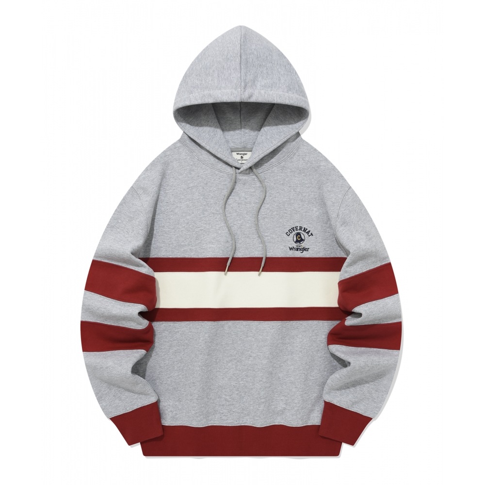 COVERNAT [COVERNAT X WRANGLER] コラボアートワーク切開配色フーディーレッド