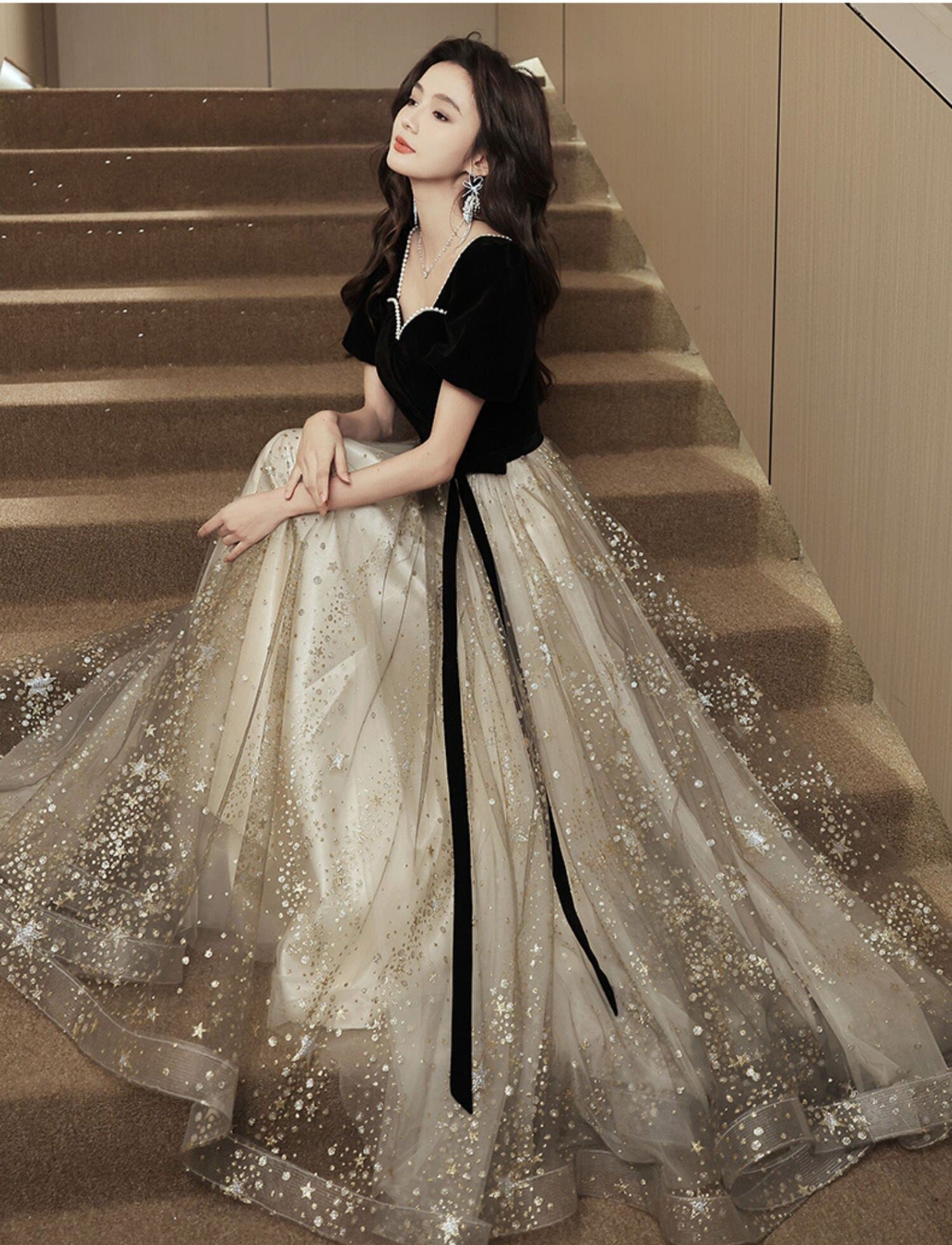 ブラック ウェディングドレス 結婚式 ボレロ 花嫁 パーテ