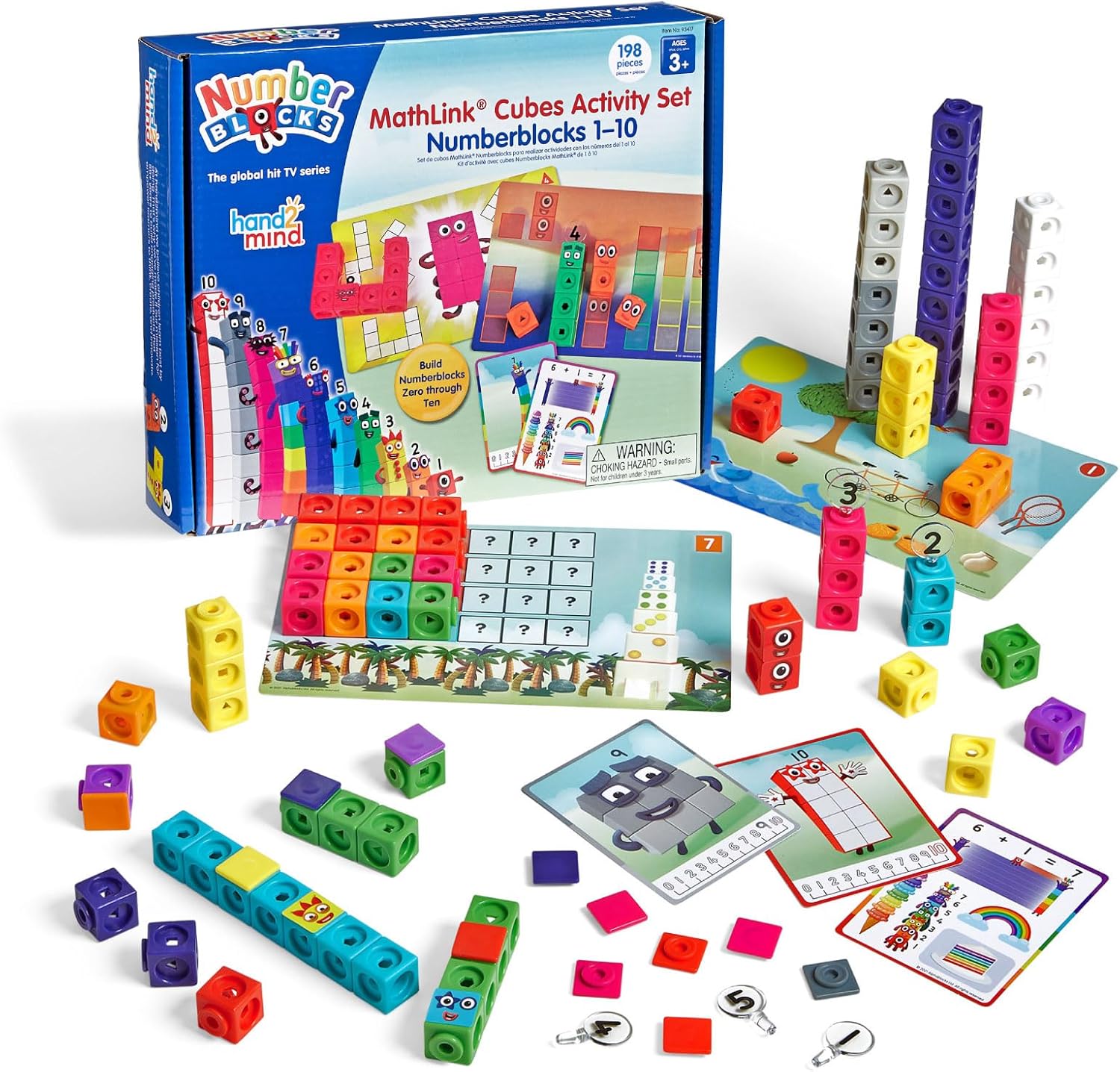 Numberblocks MathLink Cubes ナンバーブロックス 1-10 キューブ 100個入り アクティビティセット 算数おもちゃ 日本語ガイド付き 3歳 93417-J