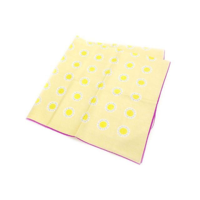 スカーフ 大判サイズ ブルガリブルガリ イエロー ピンクパープル系 中古