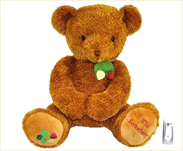 【N151】ぬいぐるみワイルドストロベリーベア―　ブラウンLL　大きなサイズで抱き心地も満点です！【秀光】