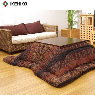 イケヒコ・コーポレーション 国内プリント こたつ厚掛け布団単品 『万葉』 ブラウン 205×205cm 5934619 【送料無料】