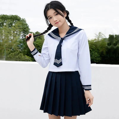 Qoo10] 大好評制服ネクタイ白正統派基本セーラー服