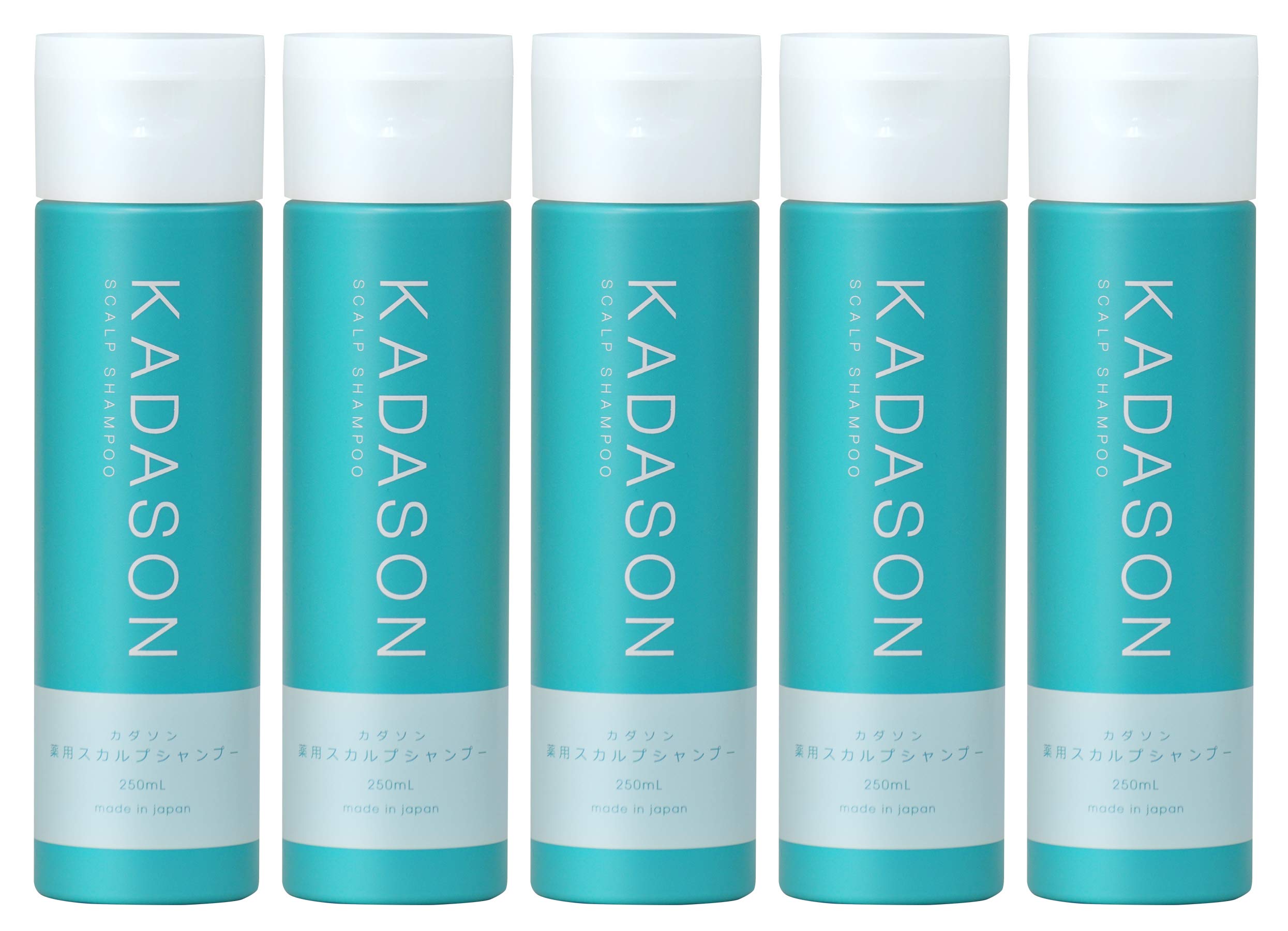 [ 医薬部外品 ] KADASON (カダソン) スカルプ シャンプー 5本セット (各250ml / 脂性肌) 薬用シャンプー 天然由来成分 (日本製)