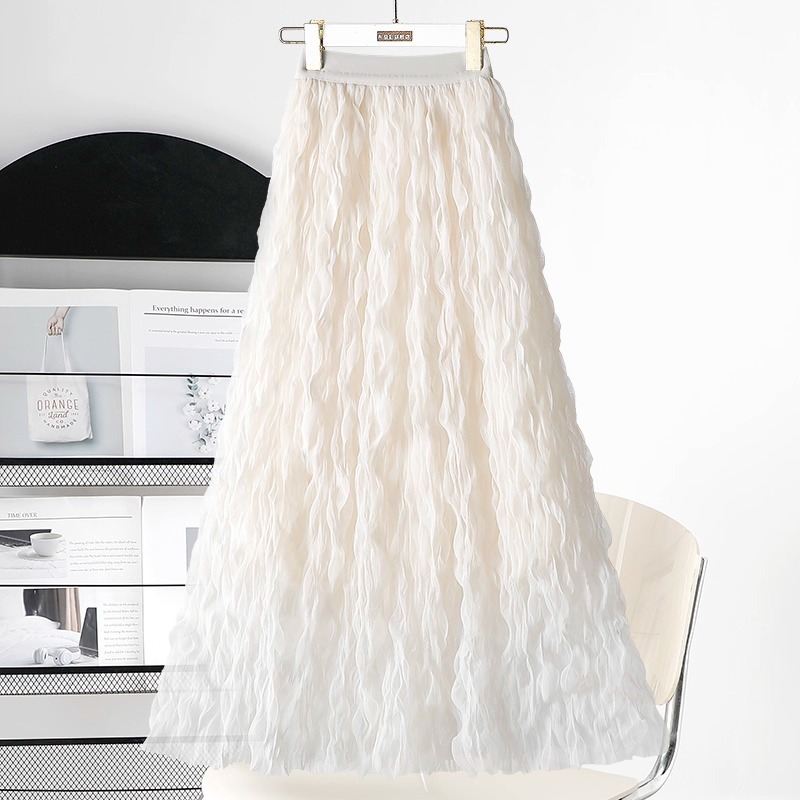ボトムス スカート ロングスカート フレアスカート ハイウエスト Aライン 揺れる 揺れる シースルー 可愛い かわいい 大人可愛い きれいめ シンプル 上品 おしゃれ カジュアル レトロ こなれ感