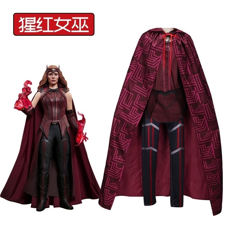 マーベル Tv シリーズ ワンダヴィジョン スカーレット ウィッチ コス スーツ アベンジャーズ アライアンス スカーレット ウィッチ コスプレ スーツ