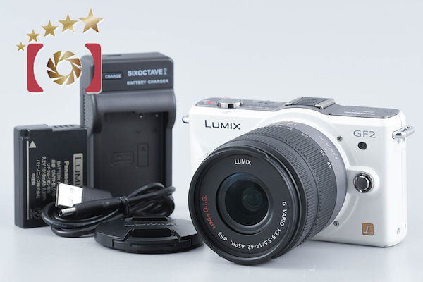 LUMIX DMC-GF2 ホワイト + G VARIO 14-42mm f/3.5-5.6 ASPH. MEGA O.I.S. H-FS014042 シャッター回数僅少
