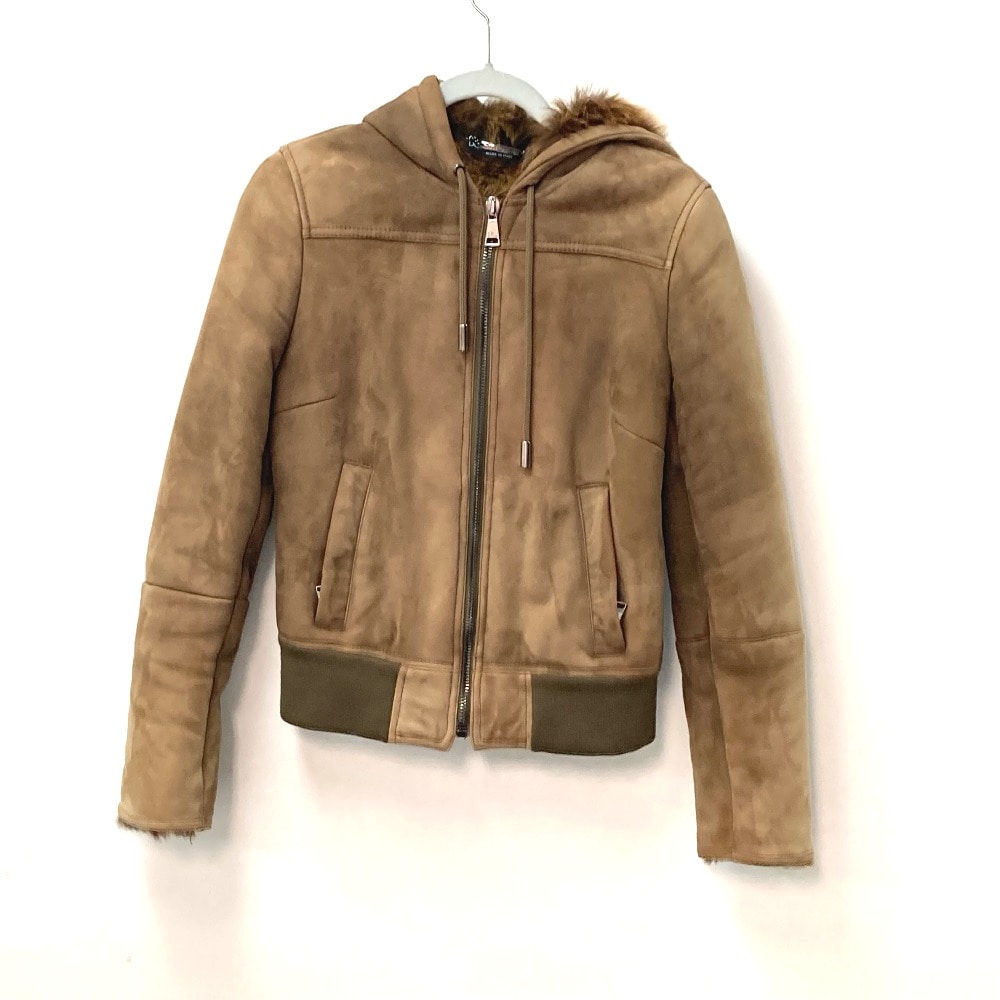 DOLCE&GABBANA ドルガバ ジャケット ジップアップ フード付き アウター パーカー ブルゾン ファー アパレル ムートン ブラウン