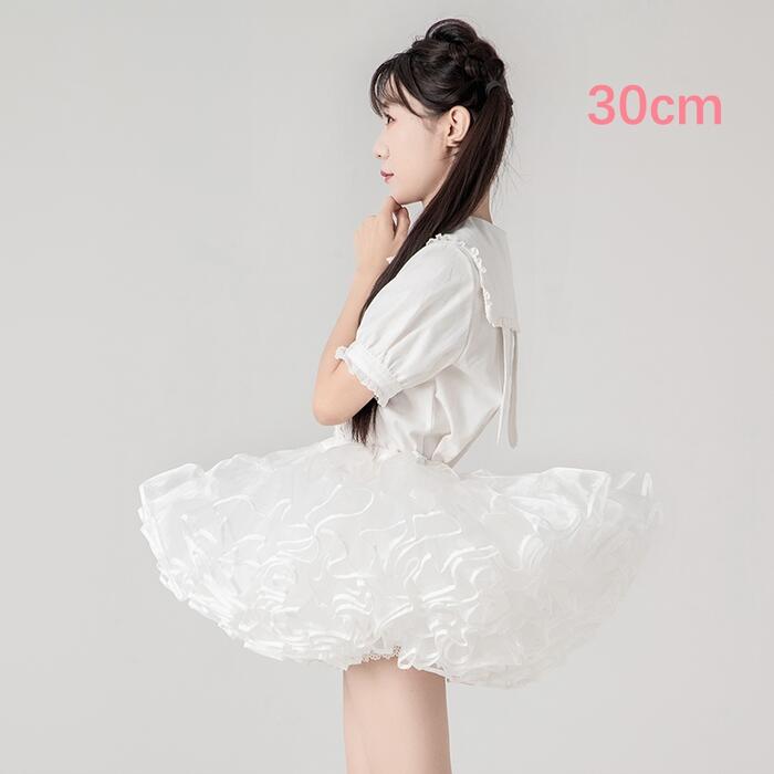 【イベント期間限定 40% オフ】超ボリューム パニエ ミニ丈 超ミニ 30cm丈 多層オーガンジー 華やか ボリューム フリル ふわふわ チュチュ スカート ロリータ ゴスロリパニエ コスプレ