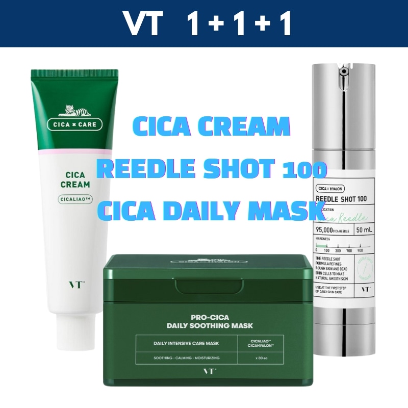 CICA クリーム 100ml + リードルショット 100 + CICA デイリースージングマスク, 30枚