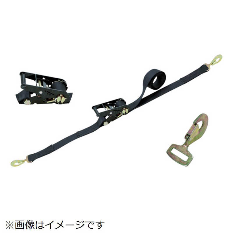 東レ　シライ ラチェットバックル 黒 スナップフックツイスト付　RK50LB6SHT500