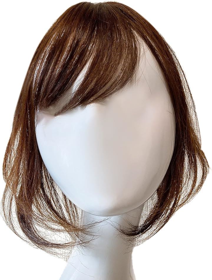 部分ウィッグ 人毛100% ヘアピース 部分カツラ かつら 女性 レディース つむじ 頭頂部 ストレート ボブ 30cm 薄毛 脱毛 トップピース(ナチュラルブラウン, Free)