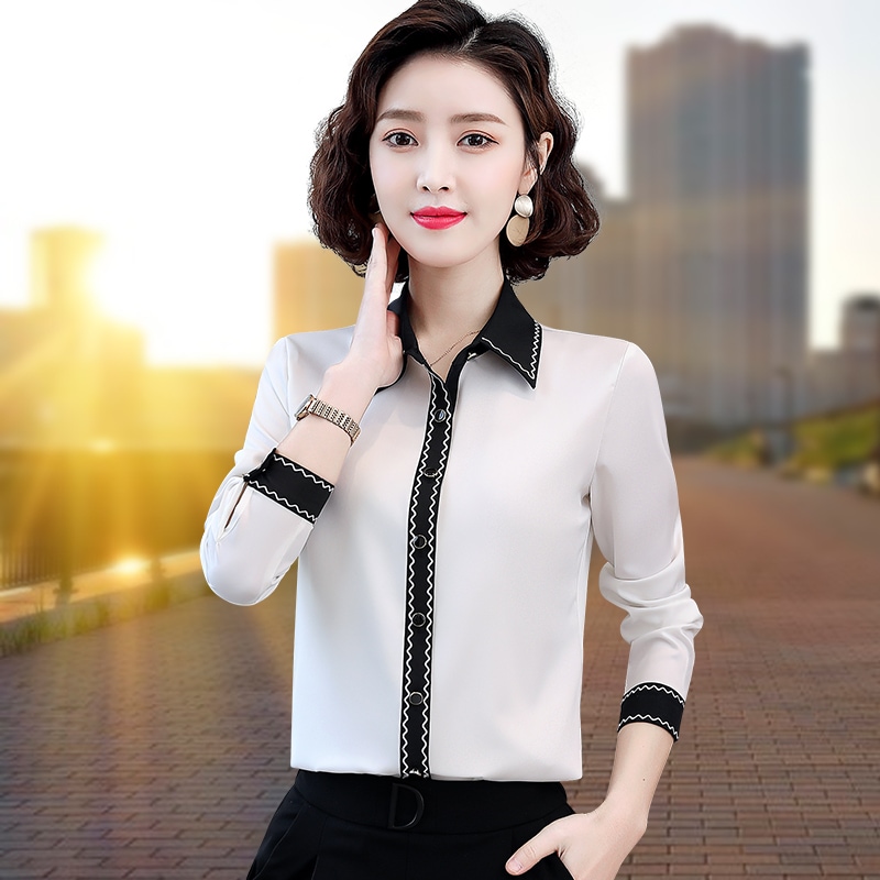 バイカラーシャツブラウス トップス シャツ ブラウス 袖あり 長袖 襟付き 前開き ポリエステル かわいい 大人可愛い きれいめ シンプル カジュアル 大人 上品 おしゃれ お洒落 かっこいい レトロ