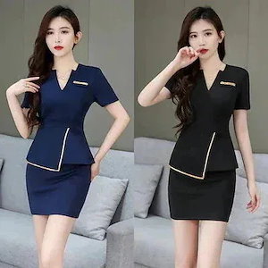 快速出荷ユニフォーム エステ サロン通勤 レディース 女性 制服おしゃれ 半袖 七分袖 ジャケット 上下セット