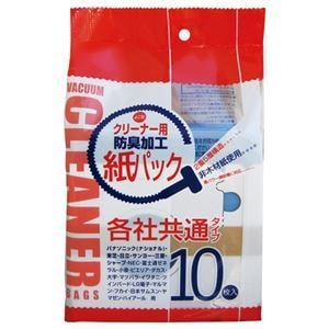 （まとめ） サンテックオプト そうじ機用紙パック 各社共通タイプ 防臭加工 STD-10K 1パック（10枚） 10セット