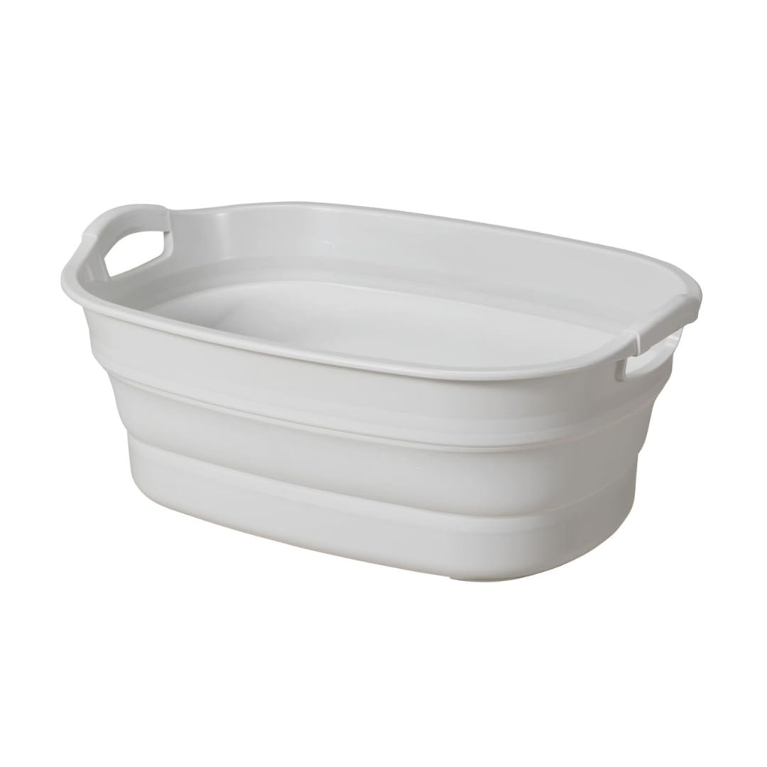 イセトウ(Isetou) ペットバス ソフトタブワイド 【限定色】ホワイトグレー 23L 幅60.0×奥行40.0×高さ10.0~24.6cm 日本製 折りたたみ 水抜き栓付き 洗濯かご アウトドア