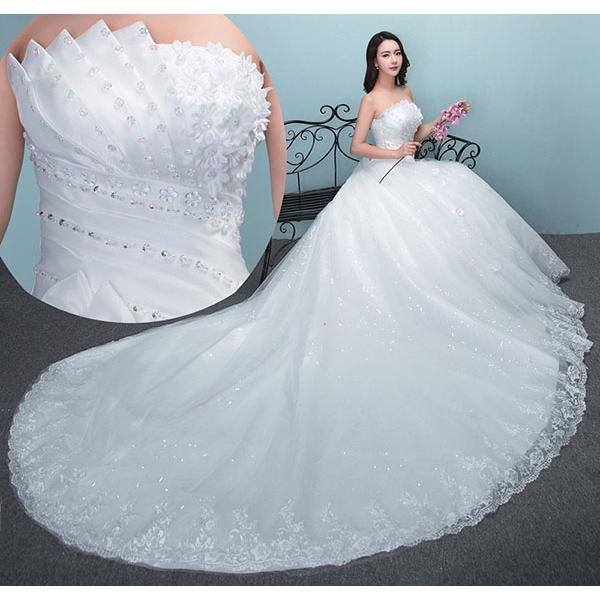 ウエディングドレス 安い 花嫁 ドレス 二次会 プリンセス 結婚式 披露宴 ブライダル ロングドレス エンパイア wedding dress 大きいサイズ 2020 新品