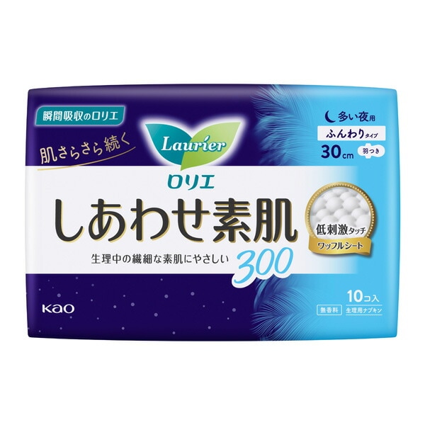 ロリエ しあわせ素肌 ふんわりタイプ 多い夜用 羽つき 300（医薬部外品）10個入18パック（1 6,299円