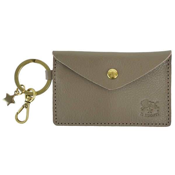 IL BISONTE イルビゾンテ KEY HOLDER キーリング付き　 カードケース　/SKH042 PV0005 GY103B/Tortora