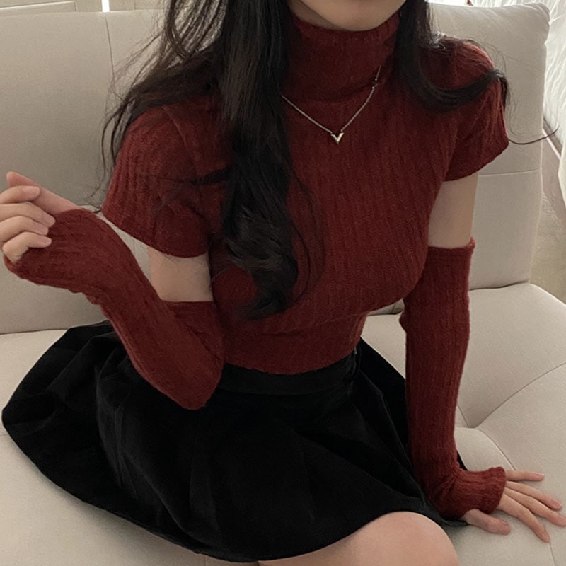 韓国デザイン新作ハイネックタイト着痩せニットセーター 4,232円