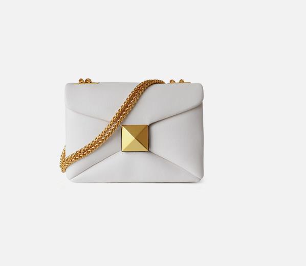 2022年リンジチェーンレディースバッグビッグリベットスモールスクエアバッグショルダーメッセンジャー