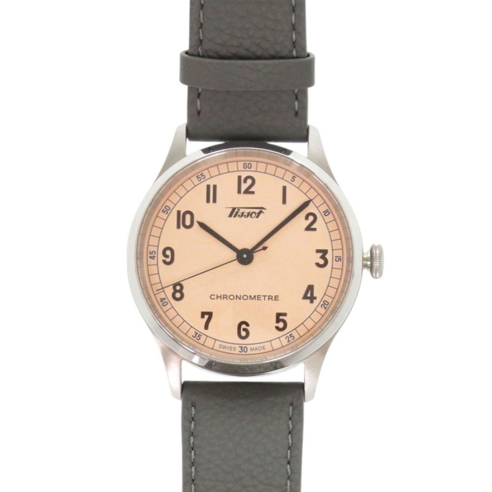 未使用品 自動巻き ヘリテージ1938 クロノメーター T142.464.16.332.00 腕時計 ステンレススチール/レザー ピンク 0318【中古】 メンズ 51,480円