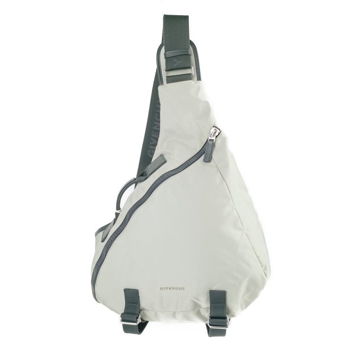 新古未使用展示品 GIVENCHY ジバンシィ ショルダーバッグ Gジップ トライアングルバッグ M BK50B4K1SL 030 ミディアムグレー ナイロン ボディバッグ【本物保証】