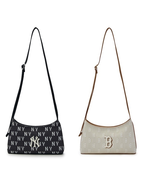 3ACRM015N 正規品保証 関税負担なし韓国限定販売 冬の新商品 クラシックモノグラム ジャカード クロスバッグ ニューヨークヤンキース