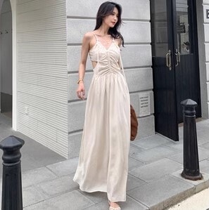 ワンピース パーティードレス 二次会ドレス イブニングドレス サスペンダードレス ロング丈 ハイウエスト かわいい 大人可愛い きれいめ カジュアル 大人 上品 おしゃれ お洒落 かっこいい 大人女子