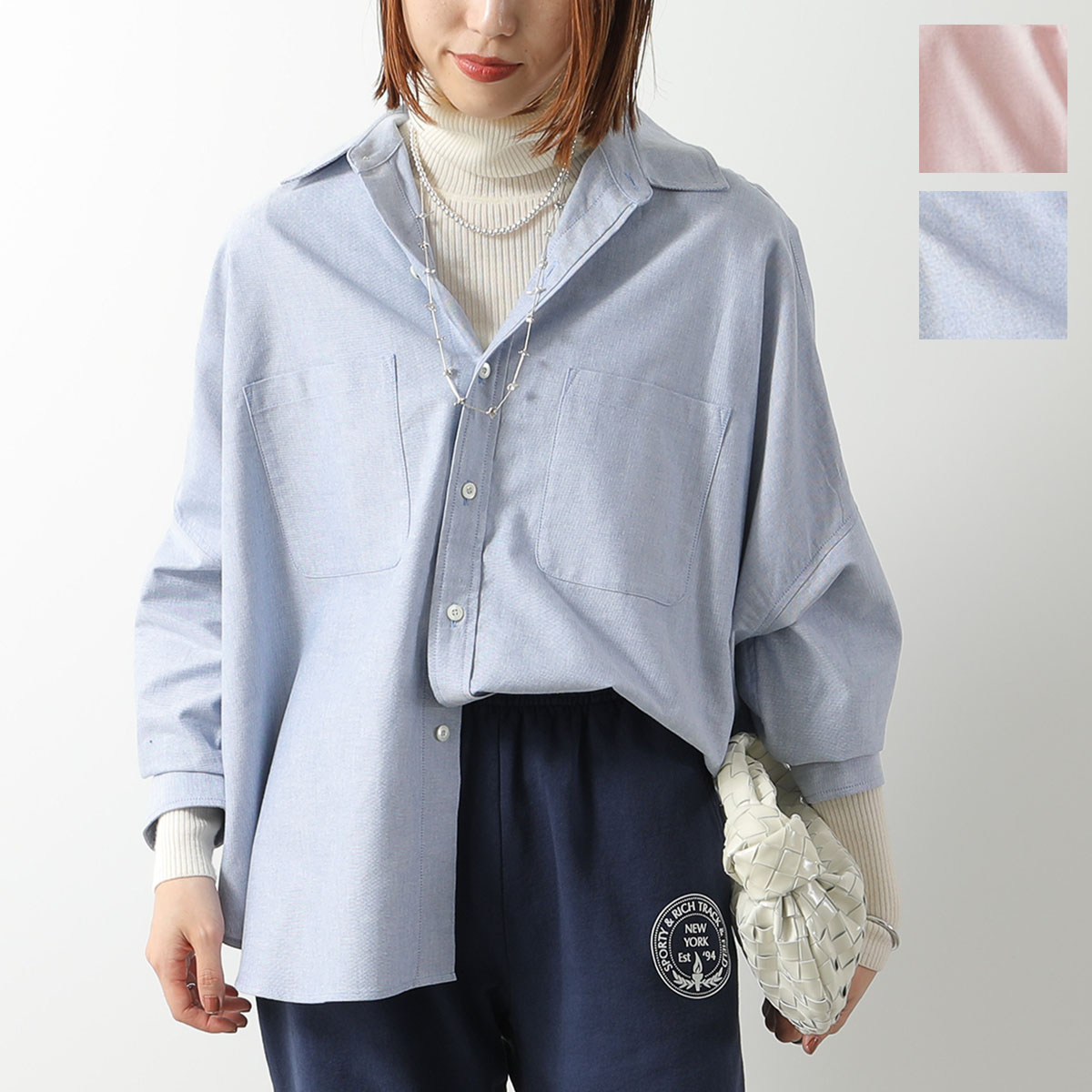 Le Melange ル・メランジュ オックス シャツ 8543203 レディース オーバーサイズ 長袖 カラー2色