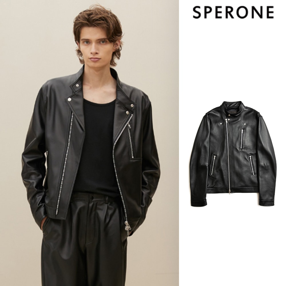 [SPERONE] Lambskin Square Pocket Biker Jacket 27,373円