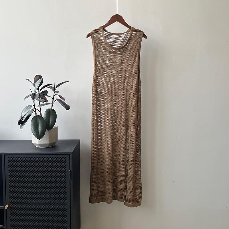 チュニック レディース ワンピース ロングワンピース ジャンパースカート ロング丈 薄手 シンプル 大人 無地 上品 高級感 オフィス OL