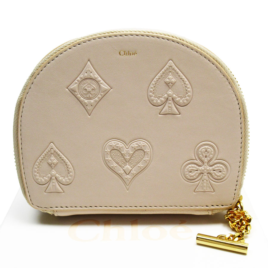 クロエ Chloe ポーチ レザー ベージュ レディース t19550a
