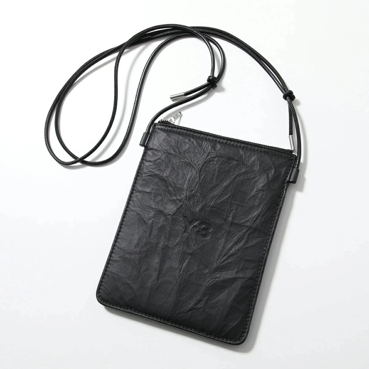 Y-3 ワイスリー ショルダーバッグ CROSS BODY クロスボディ JD2914 メンズ ロゴ レザー ポシェット 鞄 BLACK/NOIR