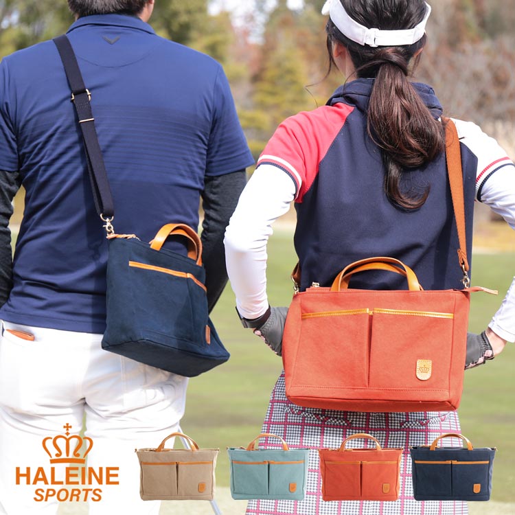 HALEINESPORTS帆布ヌメ革ゴルフカートバッグ