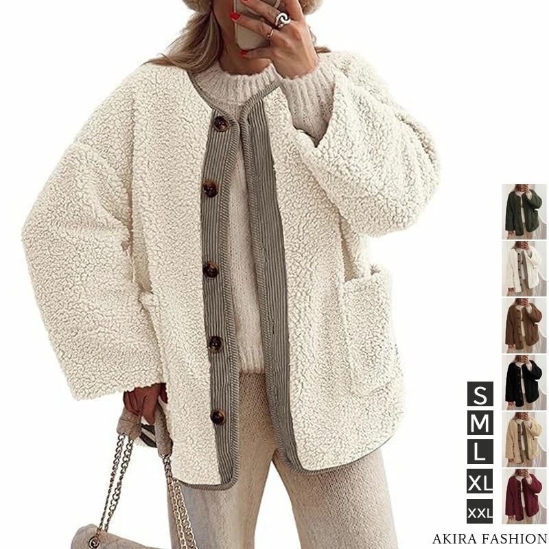 ノーカラー ボア ブルゾン ジャケット コート アウター レディース S/M/L/XL/XXL 大きいサイズ 春 秋 冬 インナーとしても使える アウター コート ジャケット ショートコートレギュラ