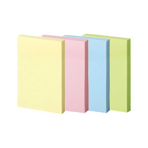（まとめ） TANOSEE強粘着ふせん 75x50mm パステルカラー/4色 1パック（10冊） [x3セット]