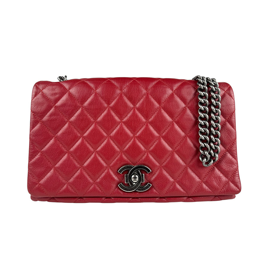 シャネル CHANEL ショルダーバッグ レザー レッド レディース z5758