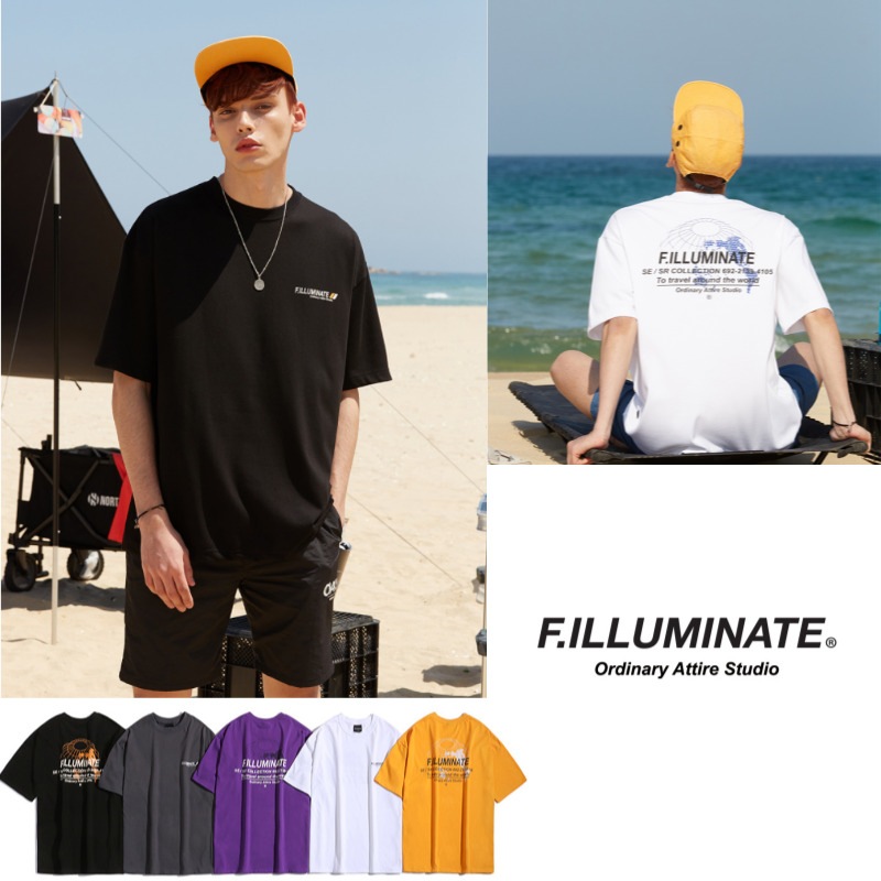 韓国ブランド FILLUMINATE/ Unisex Oversized Fit Earthnet Logo T-shirt/ Tシャツ