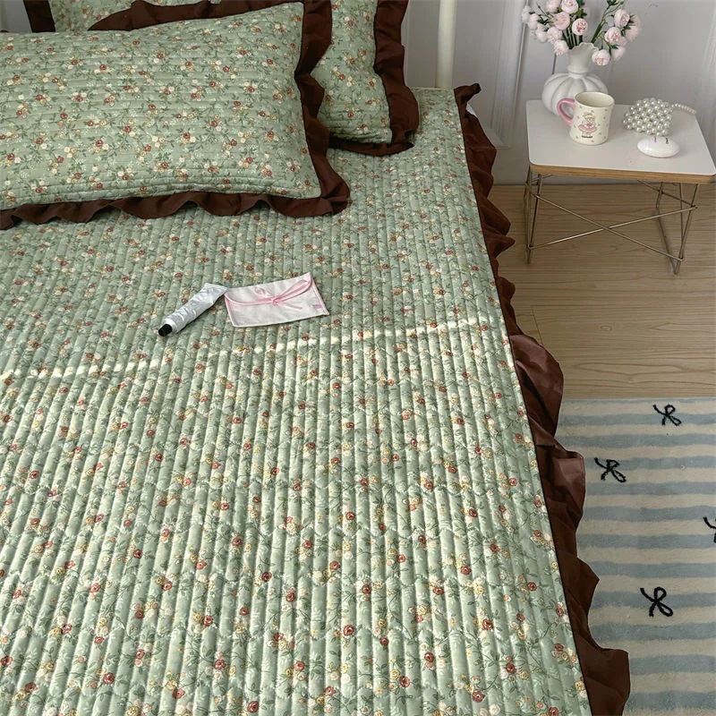 布団セット ベッドカバー レトロフレンチ小花純シーツベッドカバー点セット全綿四季通用ins風