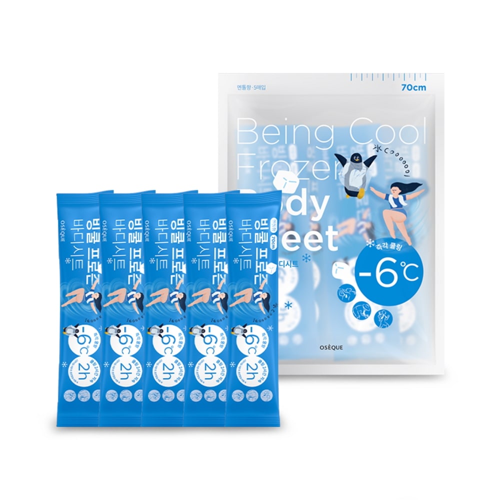 使用即時-6度クーリング2時間持続/ビンクールプロズンボディシート5枚入2+1合計15枚旅行/休暇/運動/ゴルフ/野球場/フェスティバル/暑さ/出退勤必需品/クールスカーフ/ボディシート