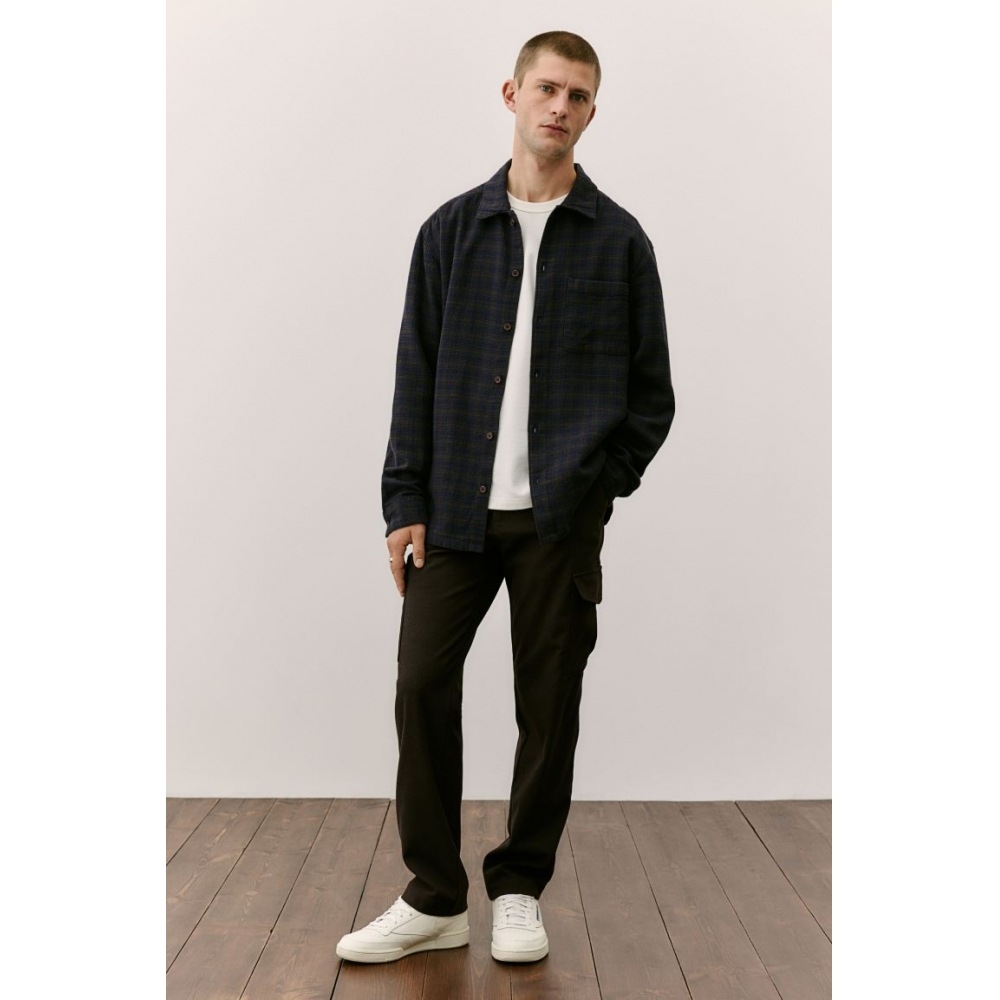 H&M レギュラーフィットカーゴカーペットダークブラウン