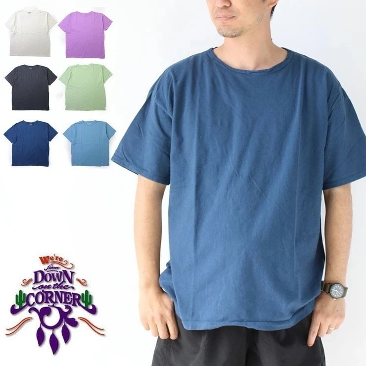 日本製 tシャツ メンズ 大きいサイズ レディース DOWN ON THE CORNER S/S COTTON HEMP TEE SZ DOC040076