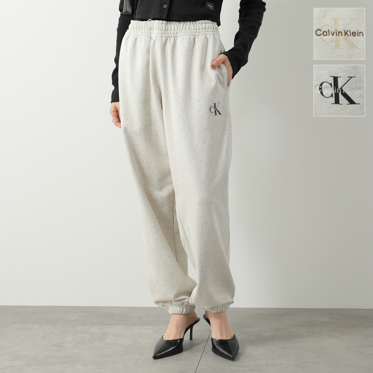 CALVIN KLEIN JEANS カルバンクライン ジーンズ スウェットパンツ 47B235G レディース イージーパンツ ロゴ刺繍 セットアップ可能 カラー2色