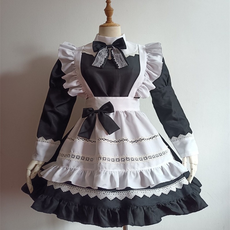 新作イギリス式貴族長袖メイド服コスプレ服韓国 せいふく可愛いワンピース大きいサイズメイド