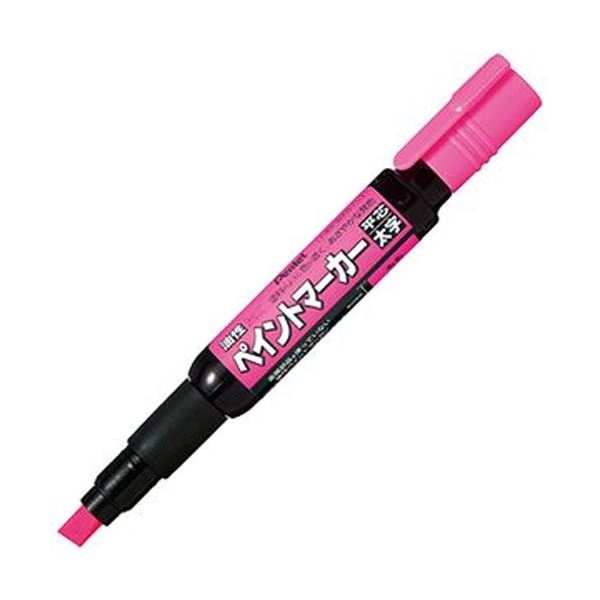 （まとめ）ぺんてる 油性ペン ペイントマーカー太字 桃 MWP30-P 1セット（10本）(×5セット)