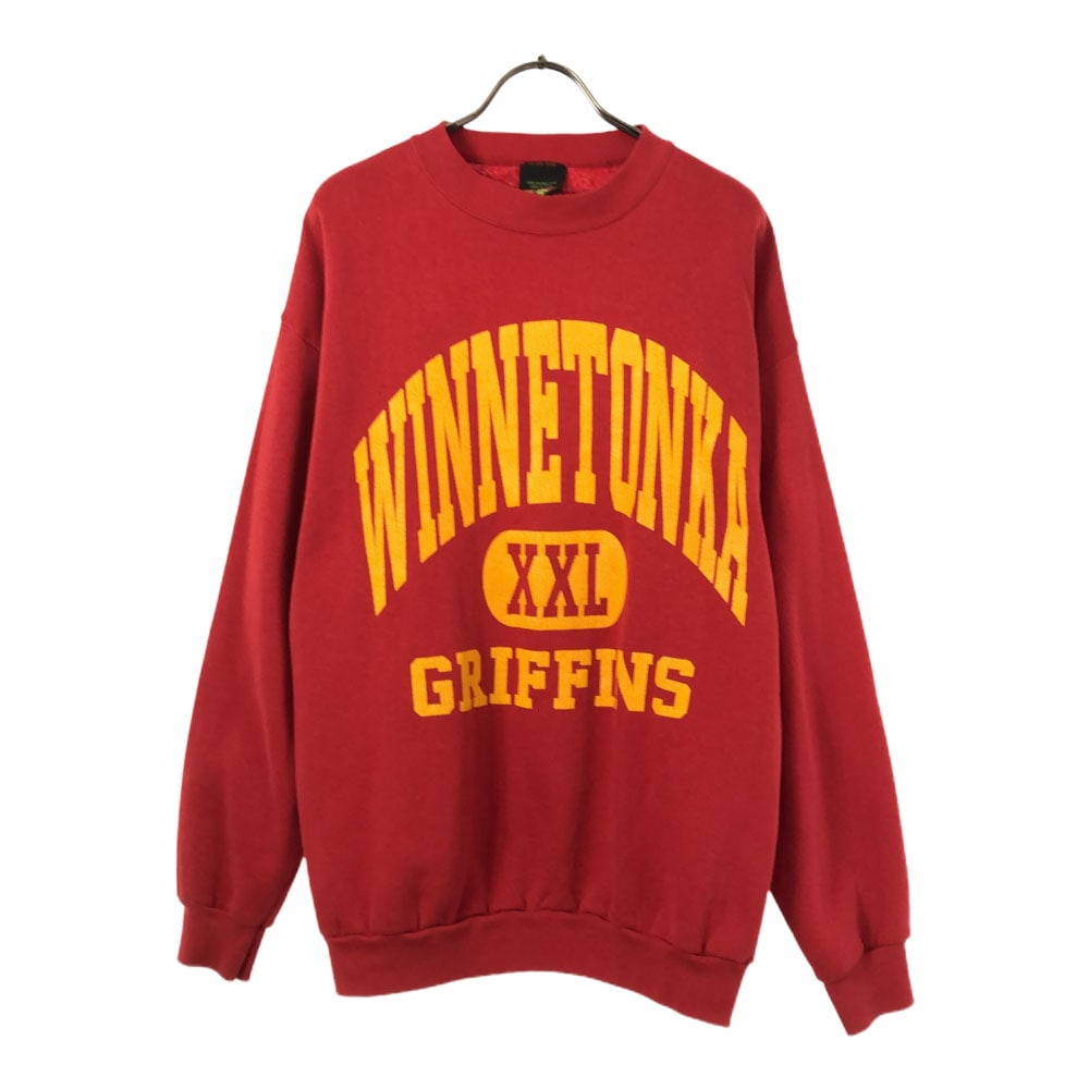 TSi 90s USA製 プリント 長袖 スウェット トレーナー L レッド 裏起毛 オールド メンズ