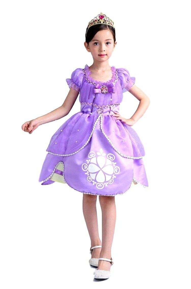【大好評！最安値挑戦!】クリスマス コスプレ 衣装 子供 プリンセス ドレス 女子 ラベンダー ミニ 4層構造 コスチューム 仮装 お姫様 なりきり ワンピース プレゼント ギフト イベント ハロウィ
